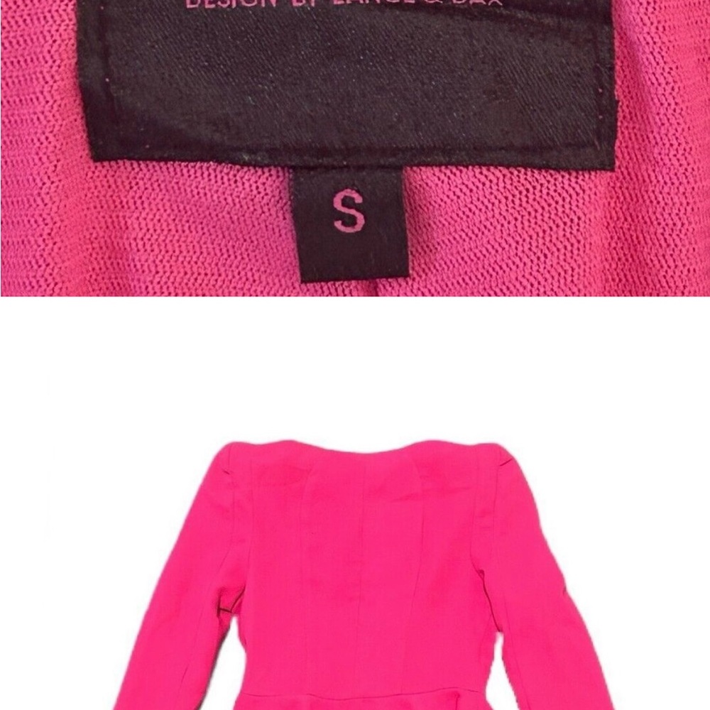 Lance & Dax Women's Long Sleeve Fuchsia‎ Ruffled Blazer Full Lined Belted Size S